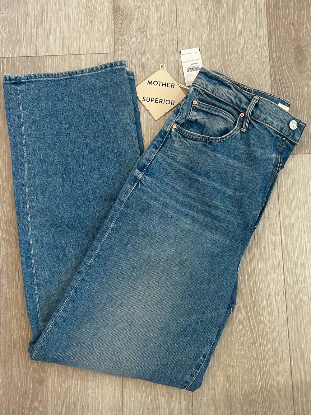 MOTHER denim superior high waisted tunnel vision sneak relaxed straight leg jean